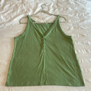 XL Ann Taylor Loft Outlet Green Button Tank Top